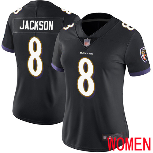 Baltimore Ravens Limited Black Women Lamar Jackson Alternate Jersey NFL Football #8 Vapor Untouchable